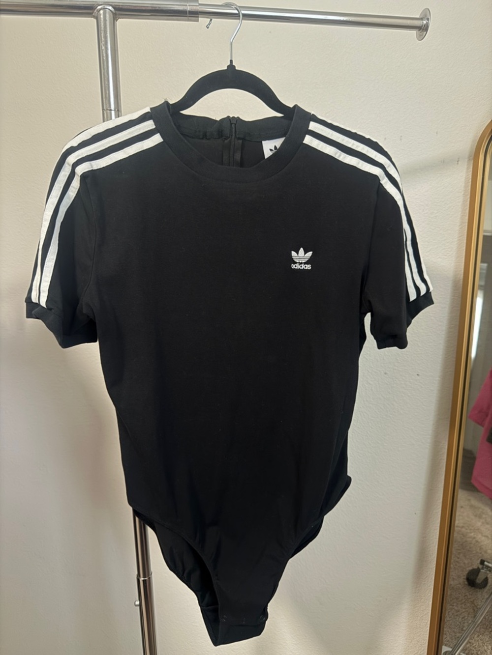 adidas Black Crewneck Sweatshirt with White Shoulder Stripes